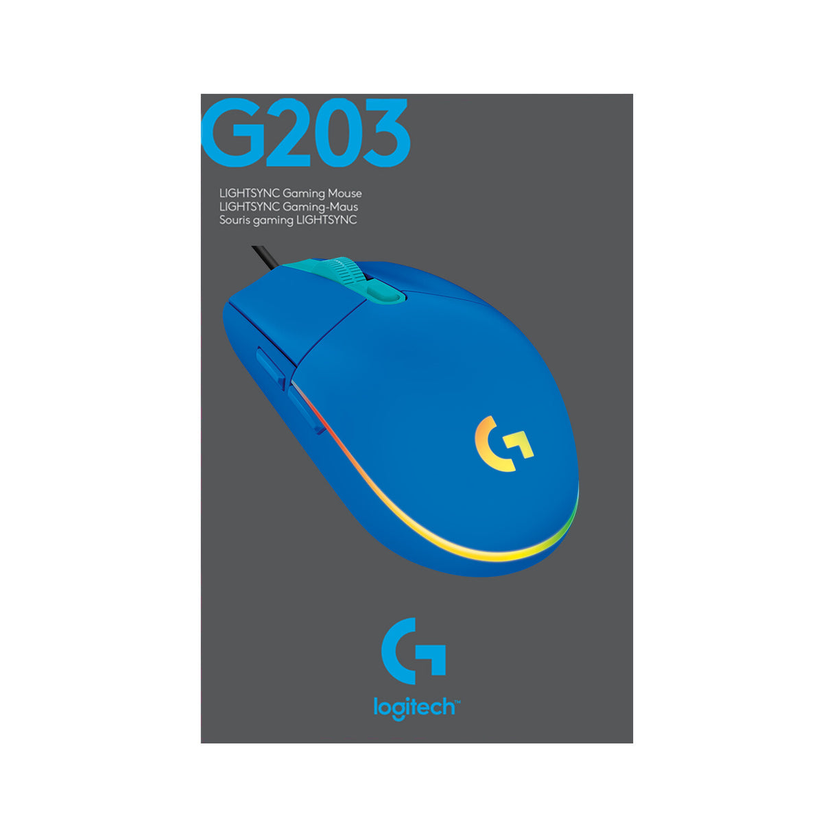 Logitech G - G203 LIGHTSYNC Gaming Mouse in Blue - 8,000 DPI - Clove ...