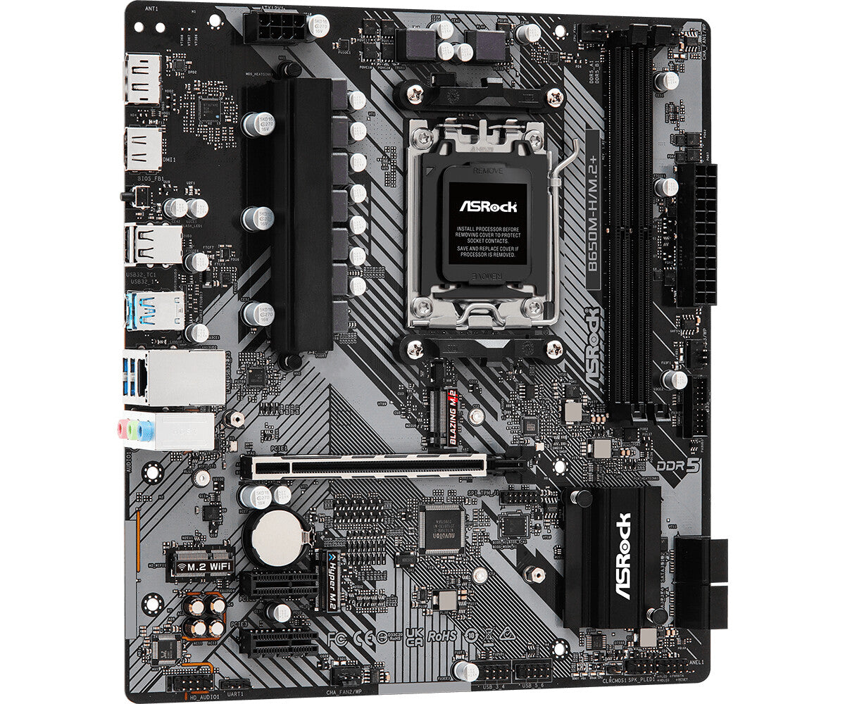 Asrock B650M-H/M.2+ micro ATX motherboard - AMD B650 Socket AM5