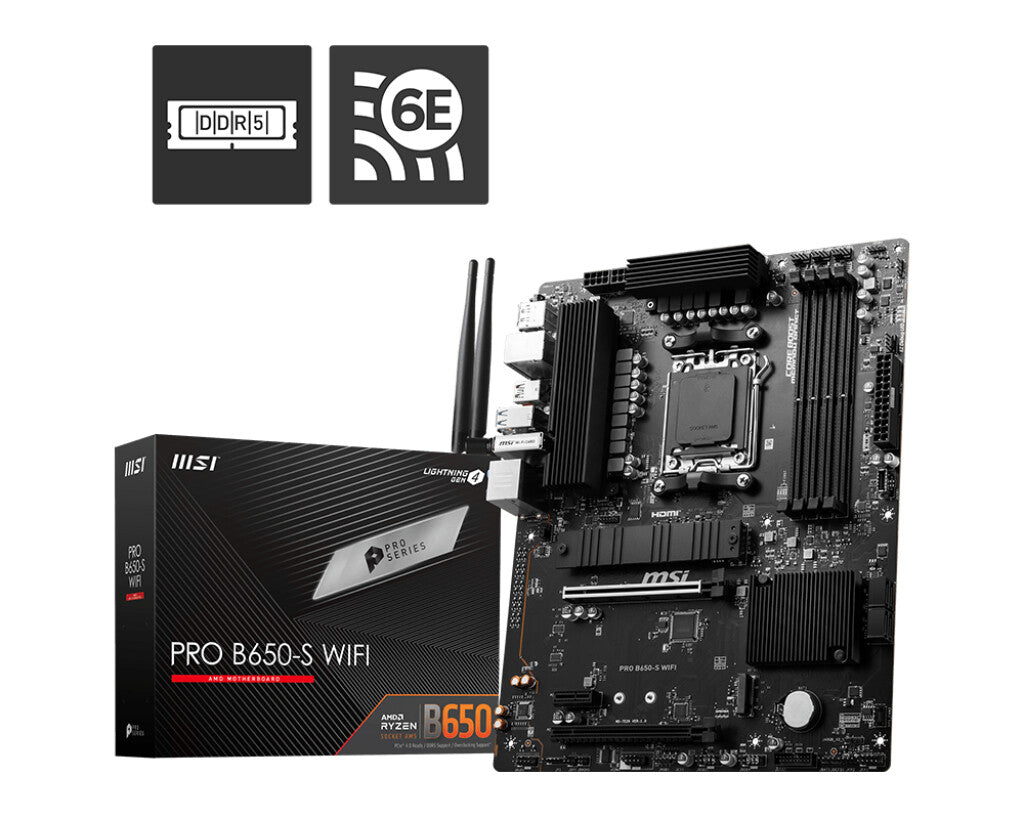 MSI PRO B650-S WIFI ATX motherboard - AMD B650 Socket AM5