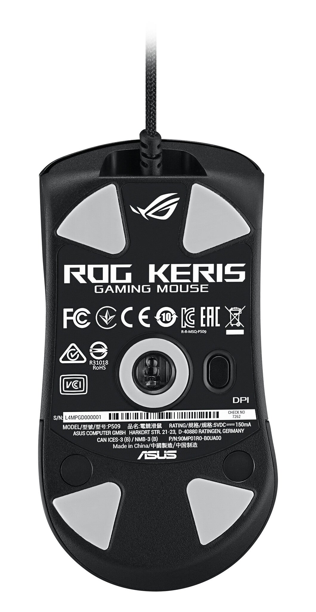 ASUS ROG Keris - RF Wireless + USB Type-A Mouse in Black - 16,000 DPI