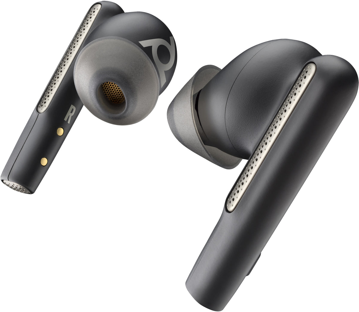 POLY Voyager Free 60+ UC - True Wireless Stereo (TWS) Earbuds in Carbon Black + BT700 USB-C Adapter + Touchscreen Charge Case