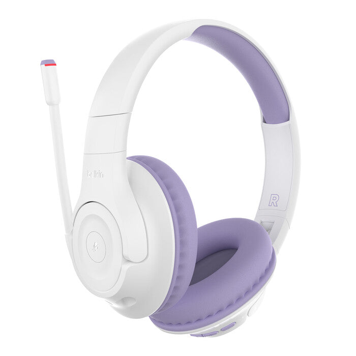 Belkin SoundForm Inspire - Wired &amp; Wireless Bluetooth Headset for Children in Lavender / White