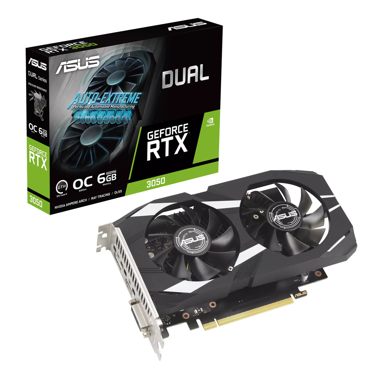 ASUS Dual - NVIDIA 6 GB GDDR6 GeForce RTX 3050 graphics card