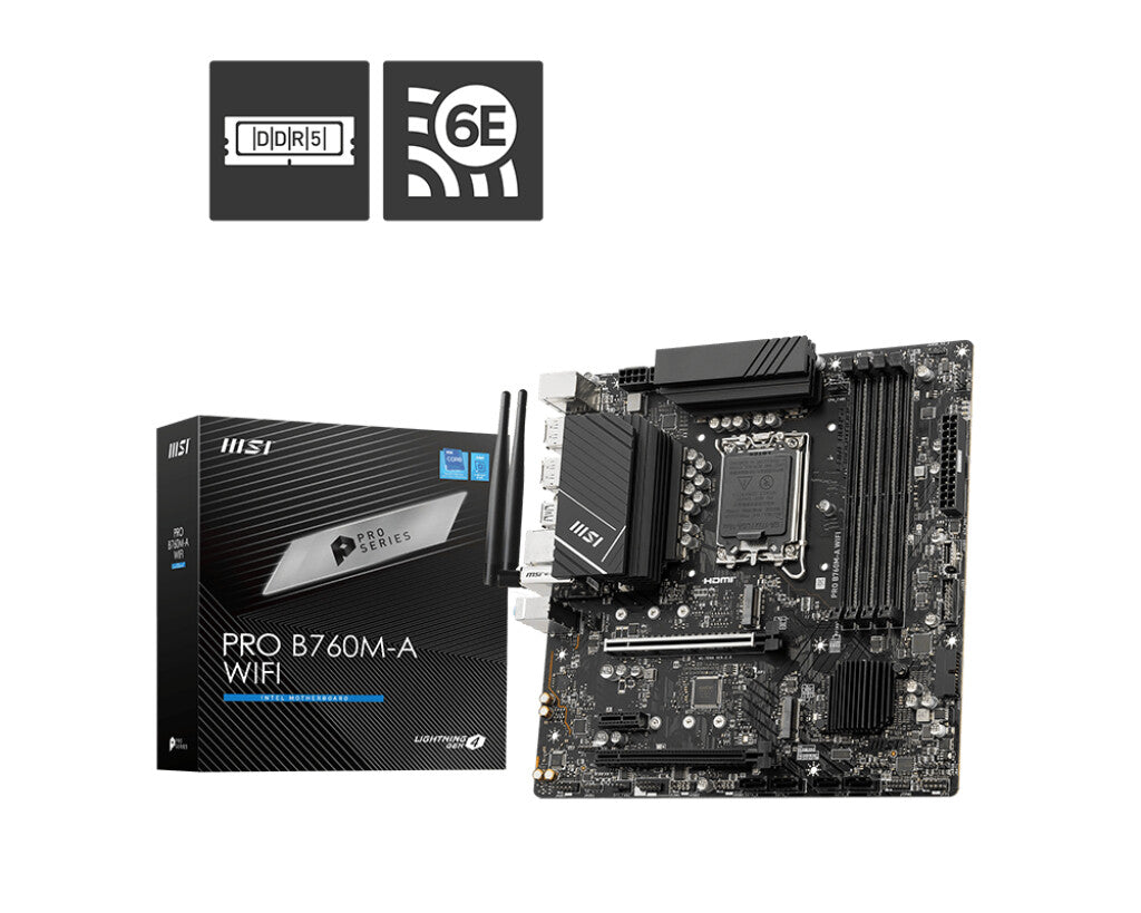 MSI PRO B760M-A WIFI micro ATX motherboard - Intel B760 LGA 1700