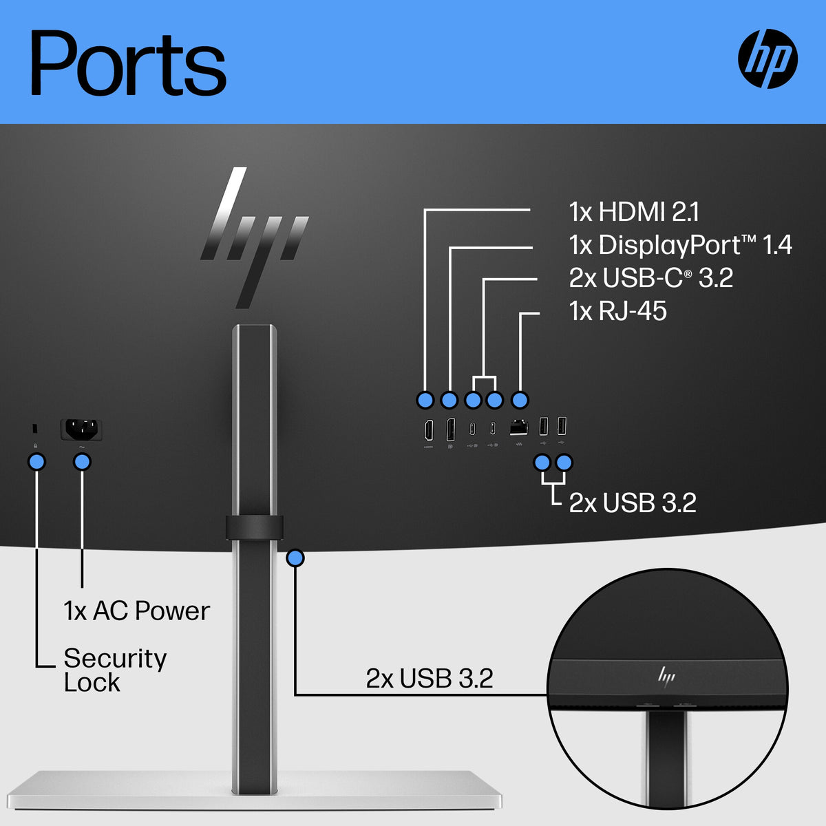 HP E45c G5 - 113 cm (44.5&quot;) - 5120 x 1440 pixels DQHD LCD Monitor