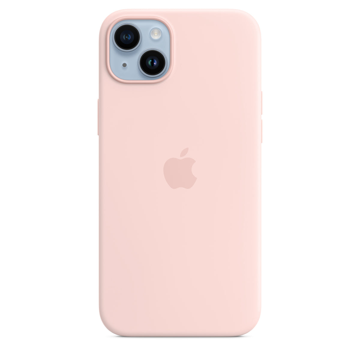 Apple iPhone 14 Plus Silicone Case with MagSafe in Chalk Pink