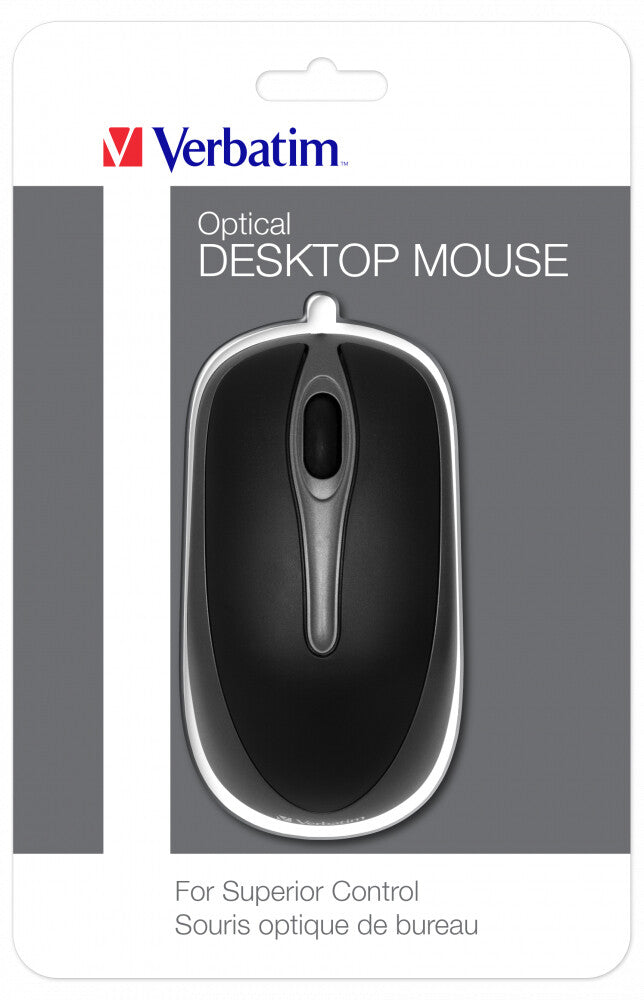 Verbatim 49019 - Ambidextrous USB Type-A Optical mouse - 1,000 DPI