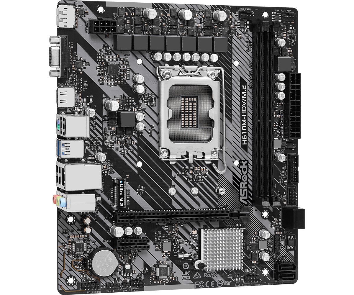 Asrock H610M-HDV/M.2 R2.0 micro ATX motherboard - Intel H610 LGA 1700