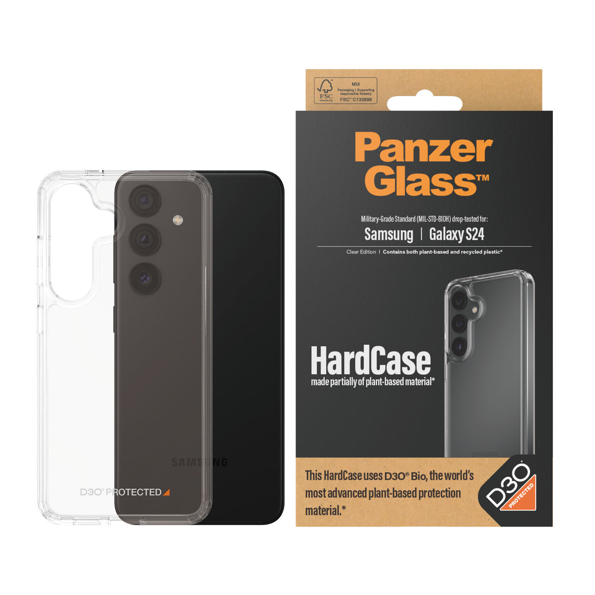 PanzerGlass ® HardCase with D3O® for Galaxy S24 in Transparent