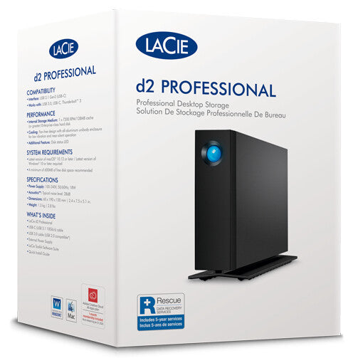 LaCie d2 Professional - 7.2K RPM External HDD in Black - 20 TB