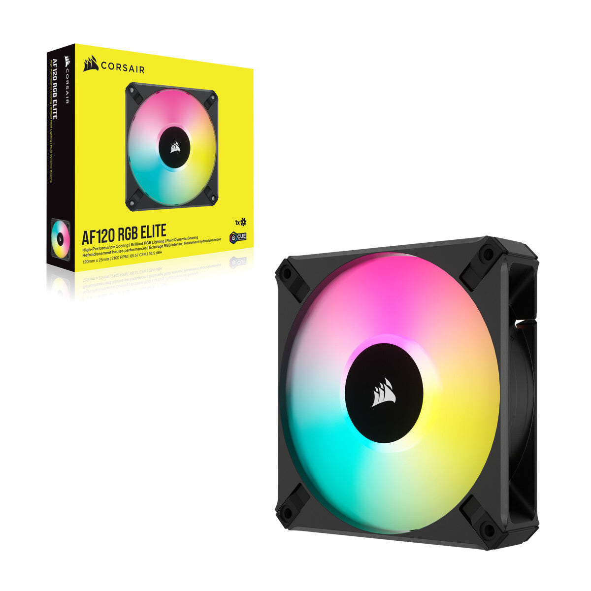 Corsair iCUE AF120 RGB ELITE - Computer Case Fan in Black - 120mm