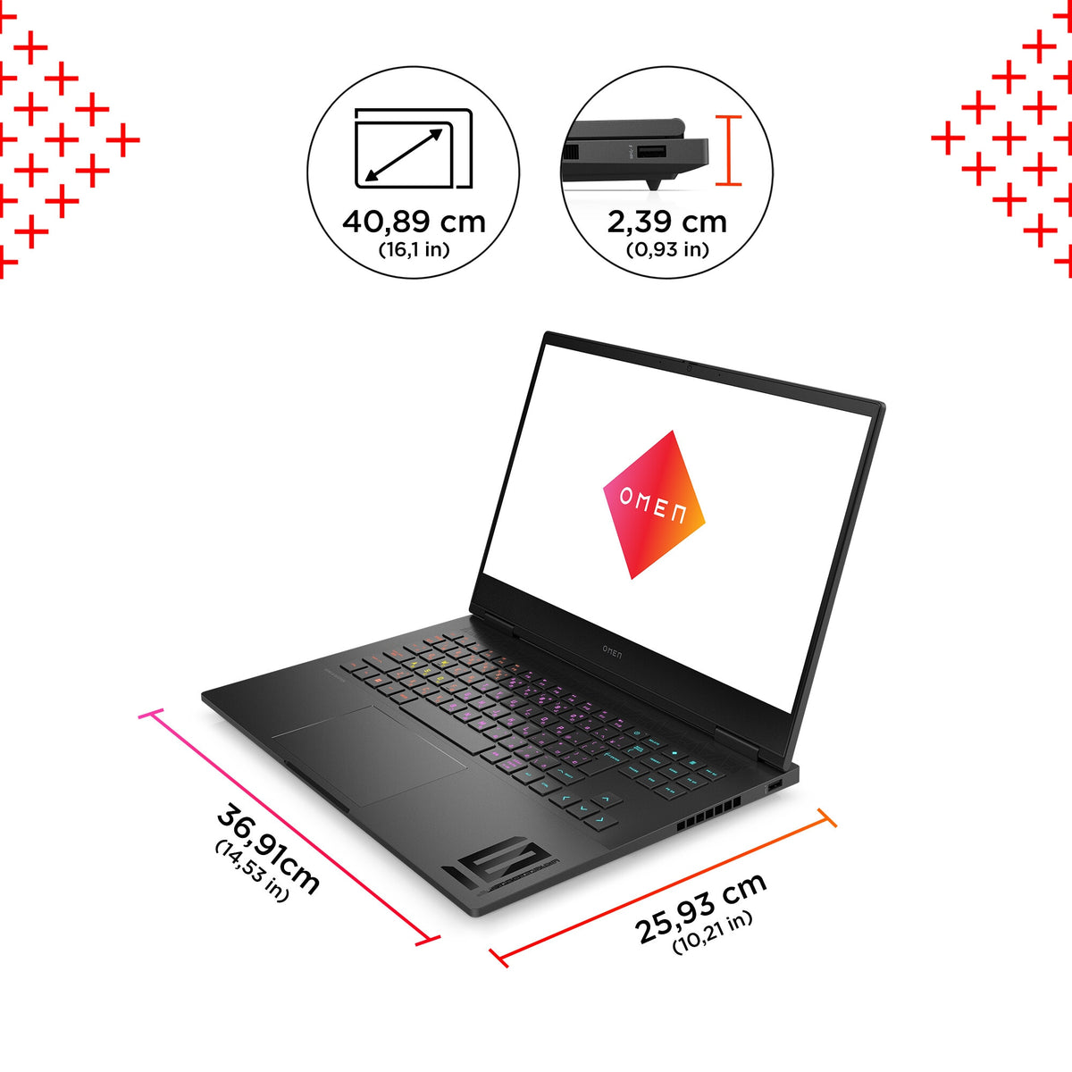 HP OMEN Gaming Laptop - 40.9 cm (16.1&quot;) - AMD Ryzen™ 7 7840HS - 16 GB DDR5-SDRAM - 1 TB SSD - NVIDIA GeForce RTX 4060 - Wi-Fi 6E - Windows 11 Home - Black