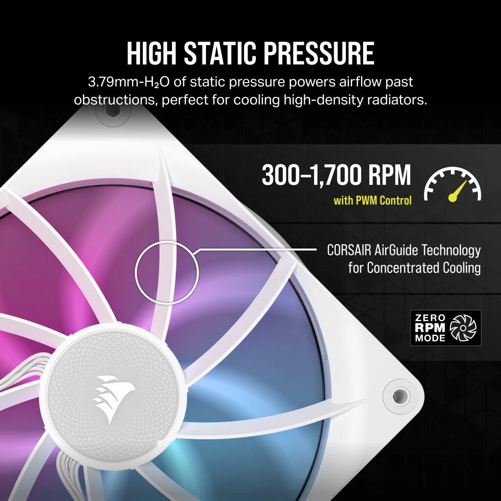 Corsair iCUE LINK RX140 RGB - Computer Case Fan in White - 140mm