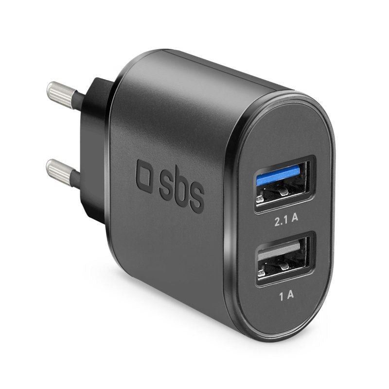 SBS TETR2USB21AFAST mobile device charger Universal Black AC Fast charging Indoor