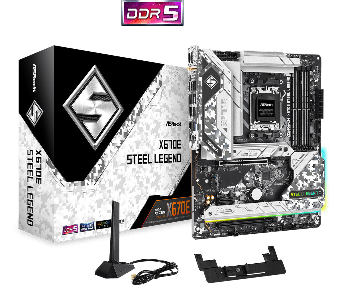 Asrock X670E Steel Legend ATX motherboard - AMD X670 Socket AM5