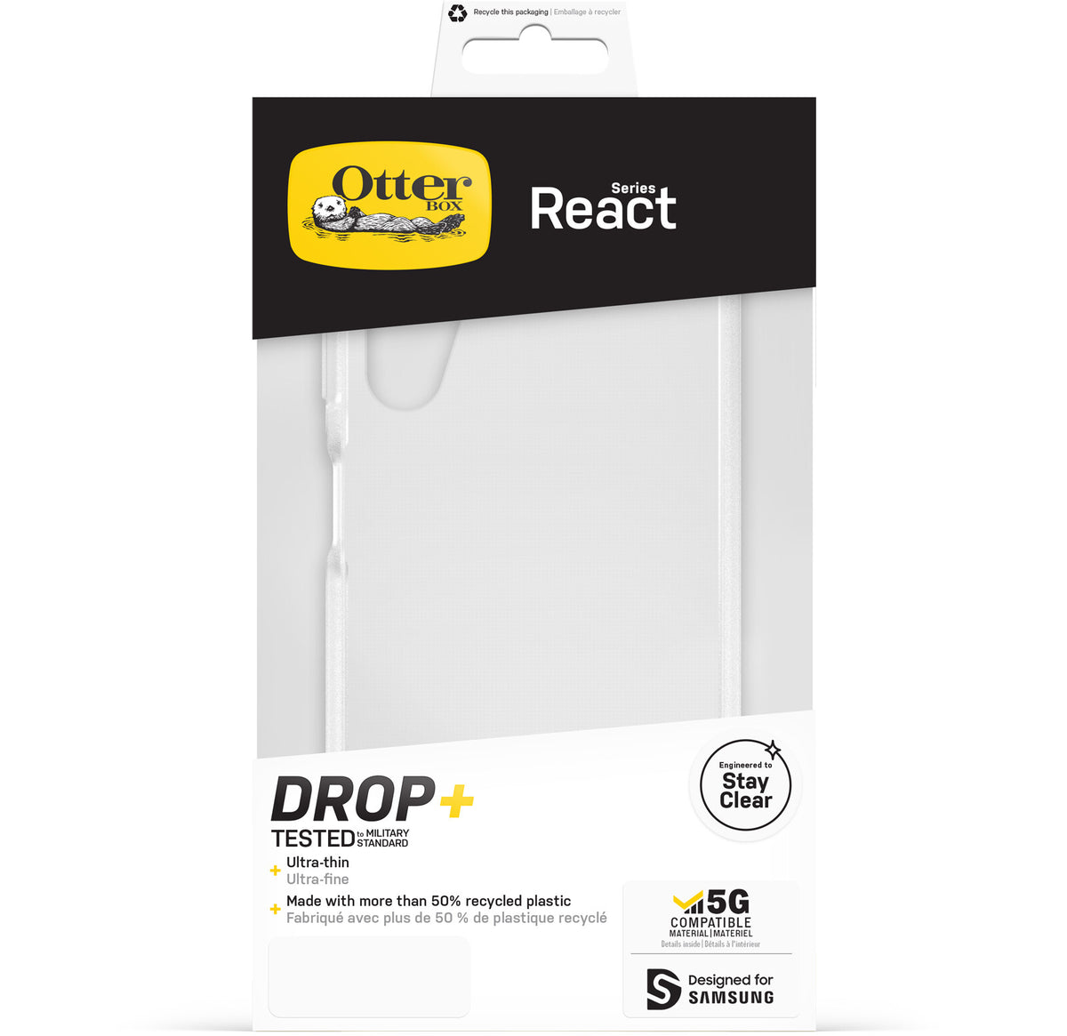 OtterBox React Case for Galaxy A14 5G in Clear