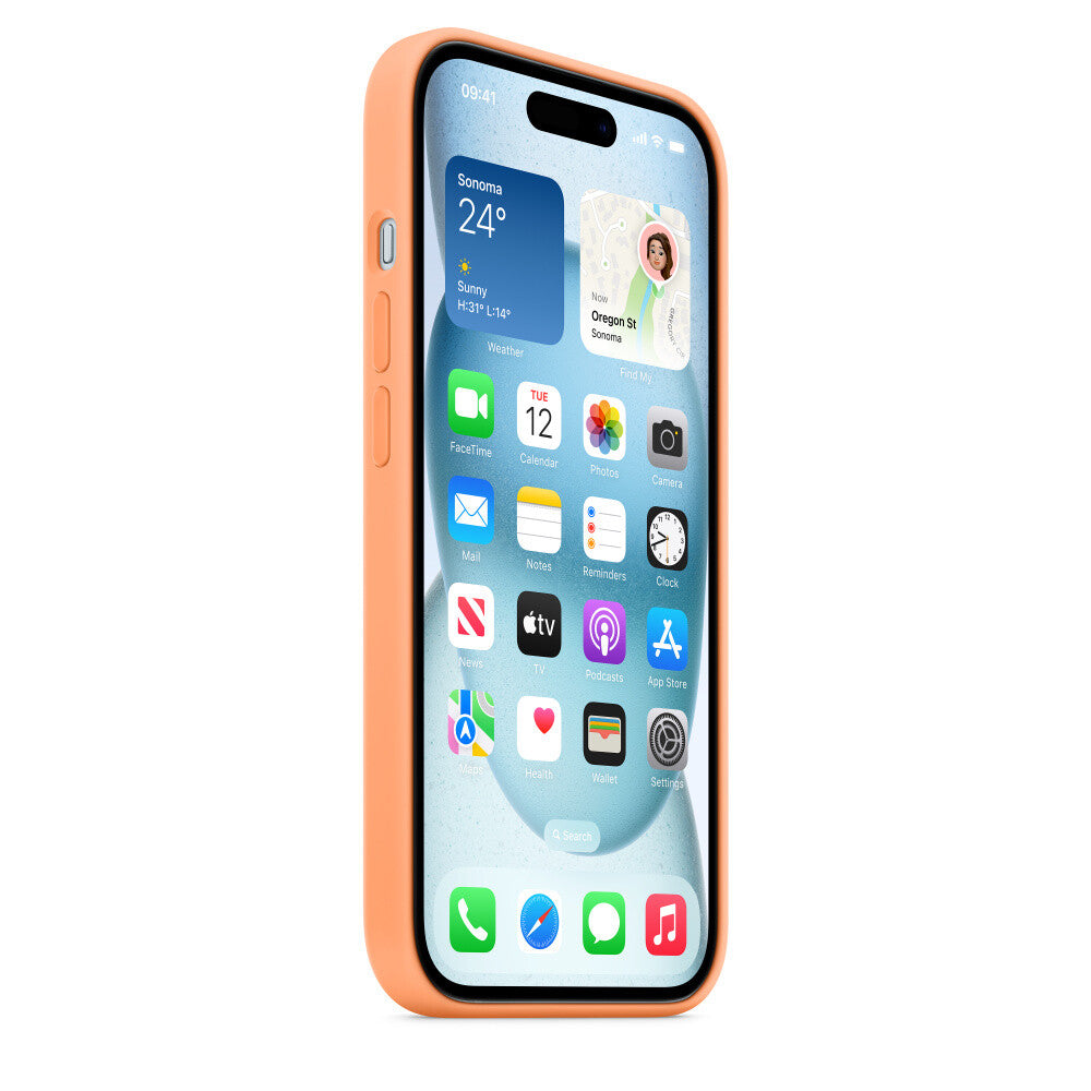 Apple mobile phone case for iPhone 15 in Orange Sorbet