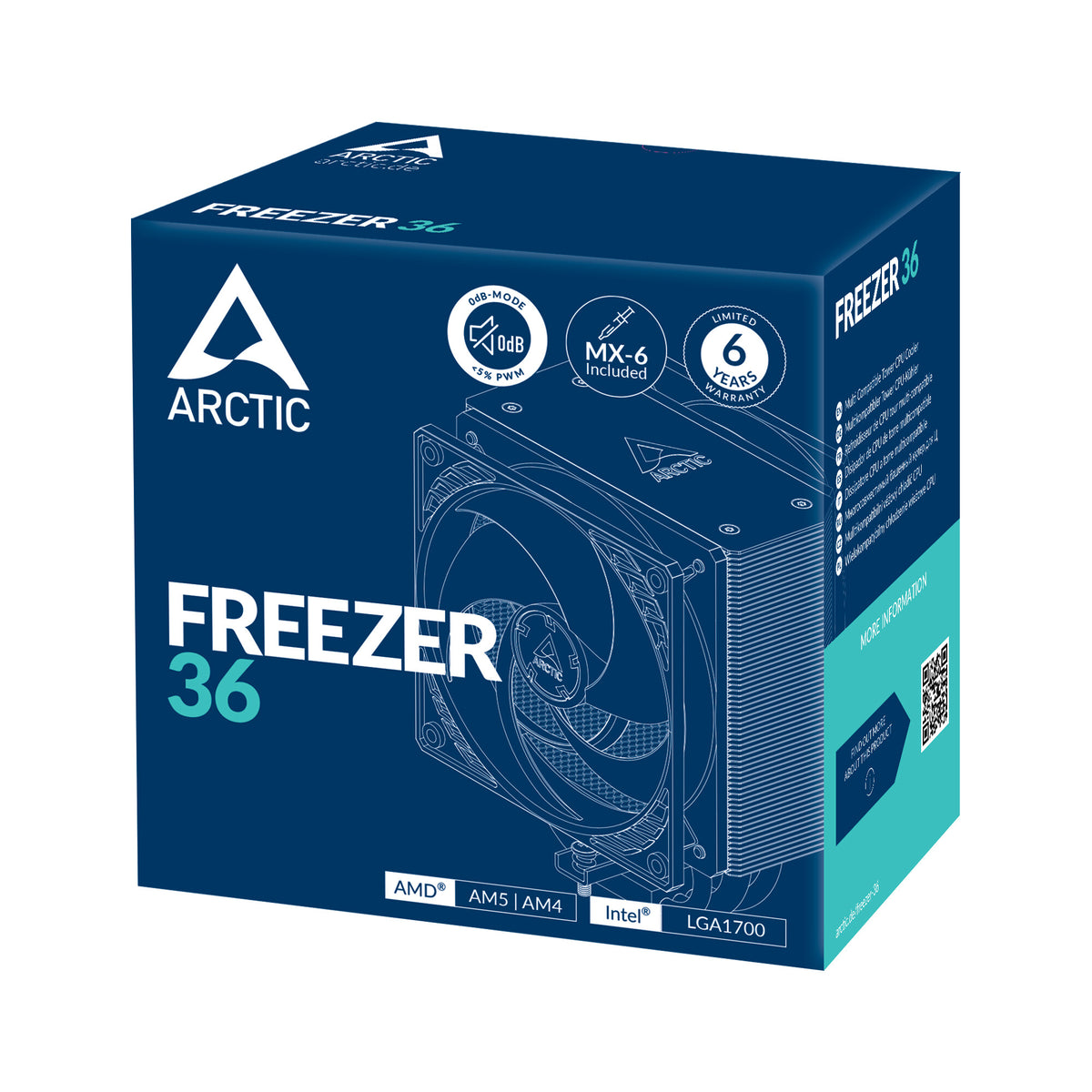 ARCTIC Freezer 36 - Air Processor Cooler in Black / Silver - 120mm