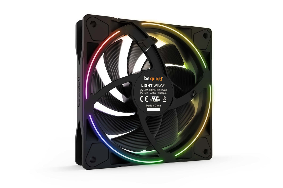 be quiet! Light Wings ARGB - PWM High Speed Case Fan in Black - 120mm (Pack of 3)