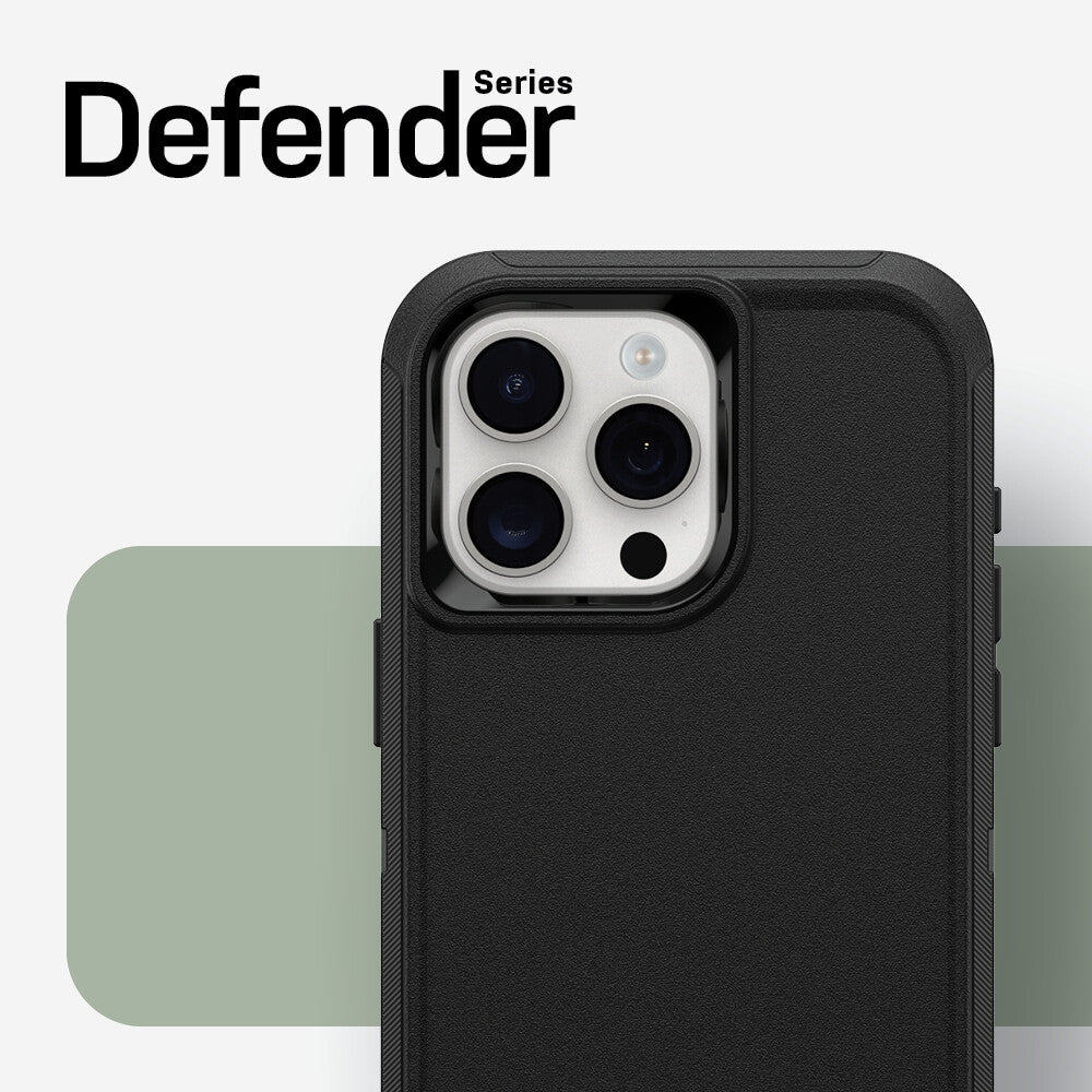 OtterBox Defender Series for iPhone 15 Pro Max in Black - No Packaging