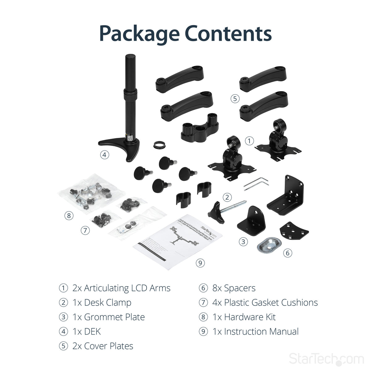 StarTech.com ARMDUAL - Desk monitor mount for 30.5 cm (12&quot;) to 61 cm (24&quot;)