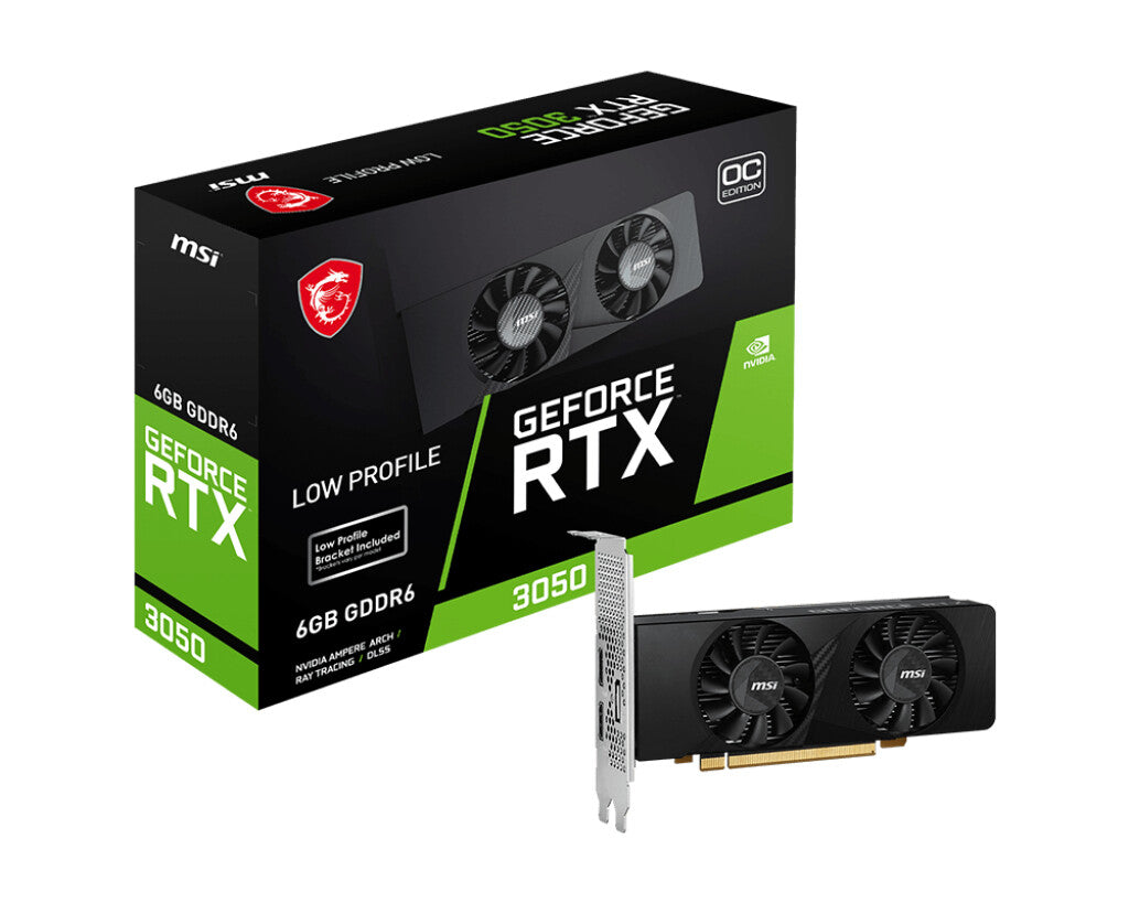 MSI Low Profile 6G OC - NVIDIA 6G GDDR6 GeForce RTX 3050 graphics card