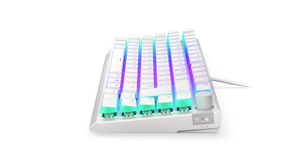 ENDORFY Thock 75% - USB Wired + RF Wireless RGB Mechanical Keyboard in White (QWERTZ German)