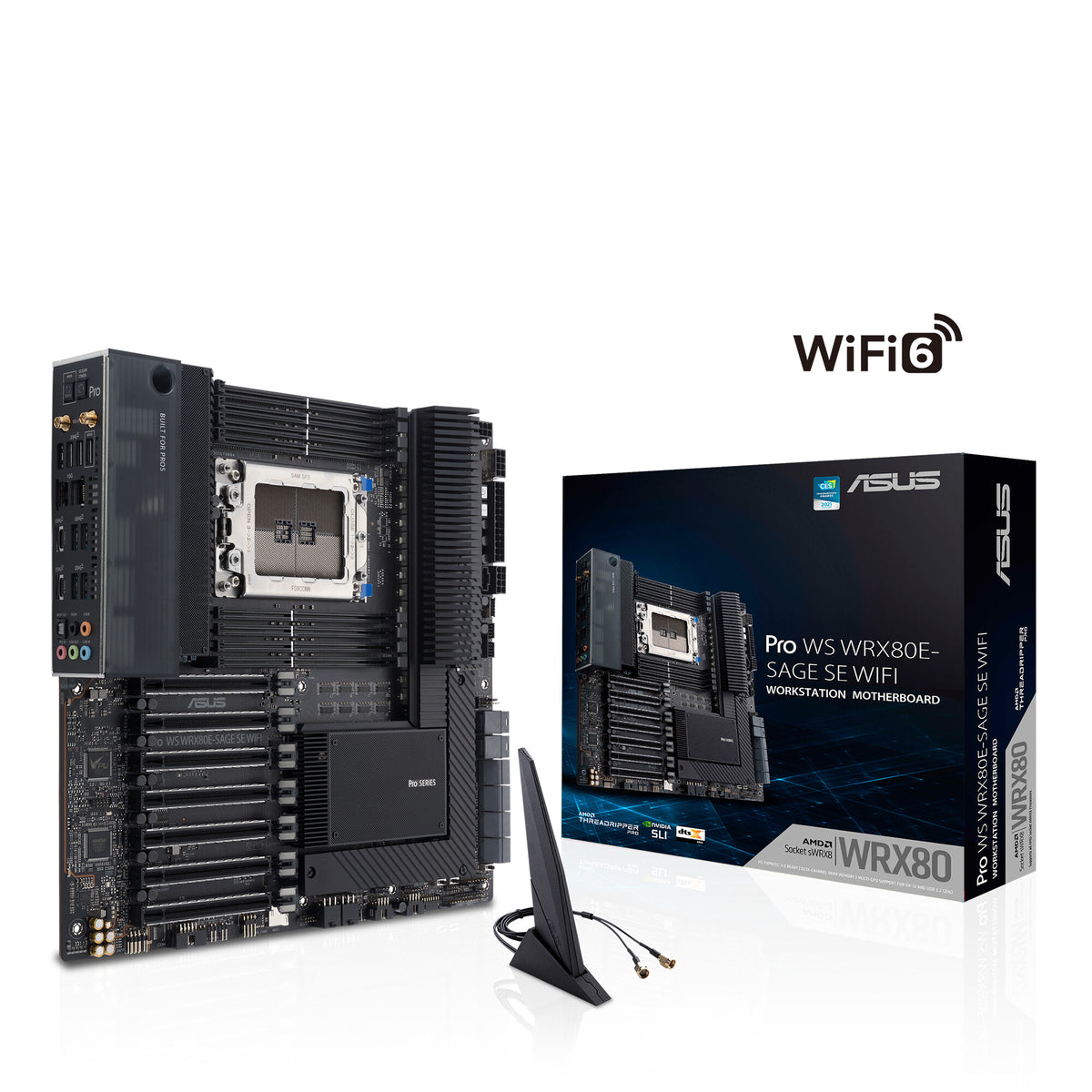 ASUS Pro WS WRX80E-SAGE SE WIFI II Extended ATX motherboard - AMD WRX80 Socket sWRX8