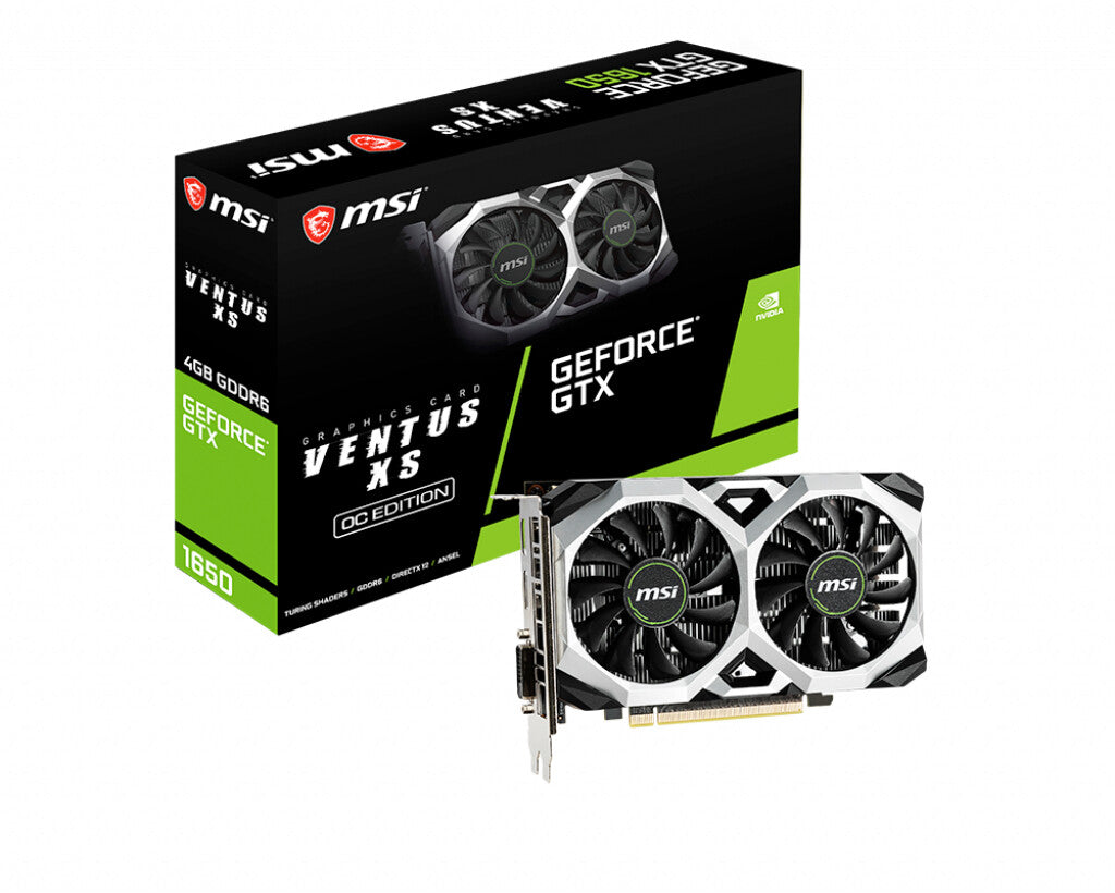 MSI VENTUS XS OC - NVIDIA 4 GB GDDR6 GeForce GTX 1650 graphics card