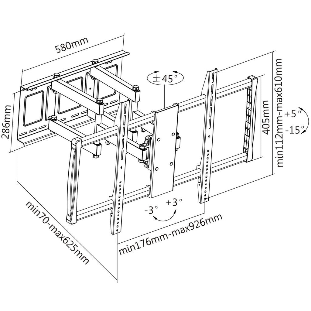 Manhattan 461221 - Wall monitor/TV mount for 152.4 cm (60&quot;) to 2.54 m (100&quot;)