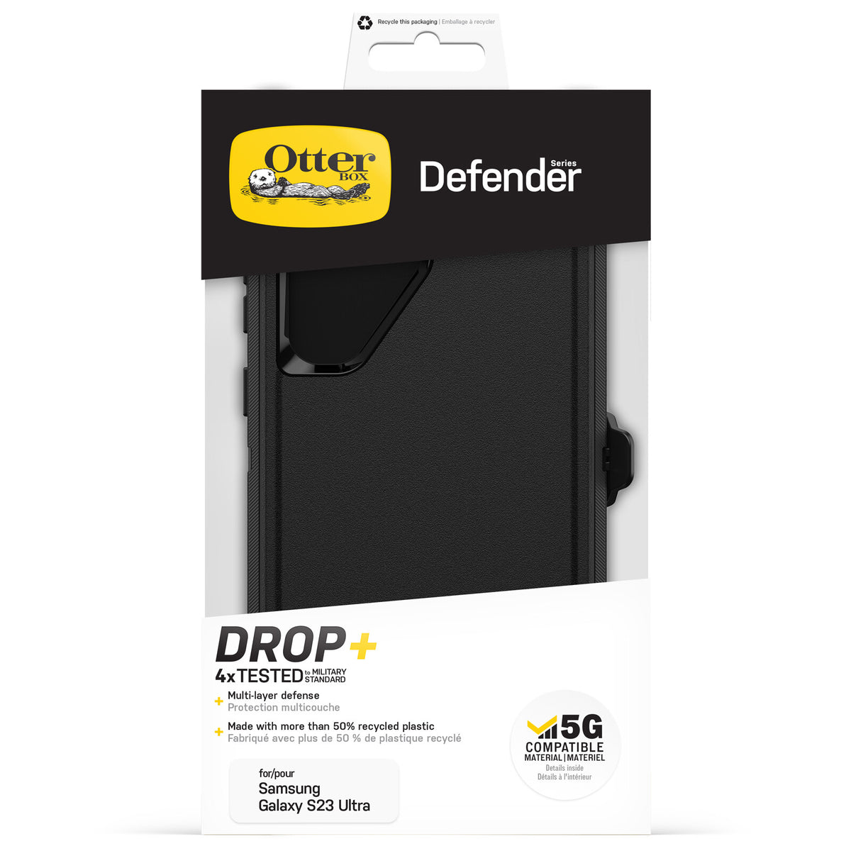 OtterBox Defender Case for Galaxy S23 Ultra in Black