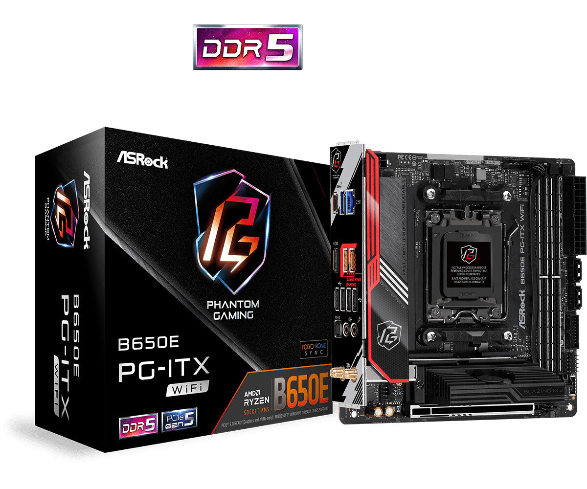 Asrock B650E PG-ITX WiFi mini ITX motherboard - AMD B650 Socket AM5