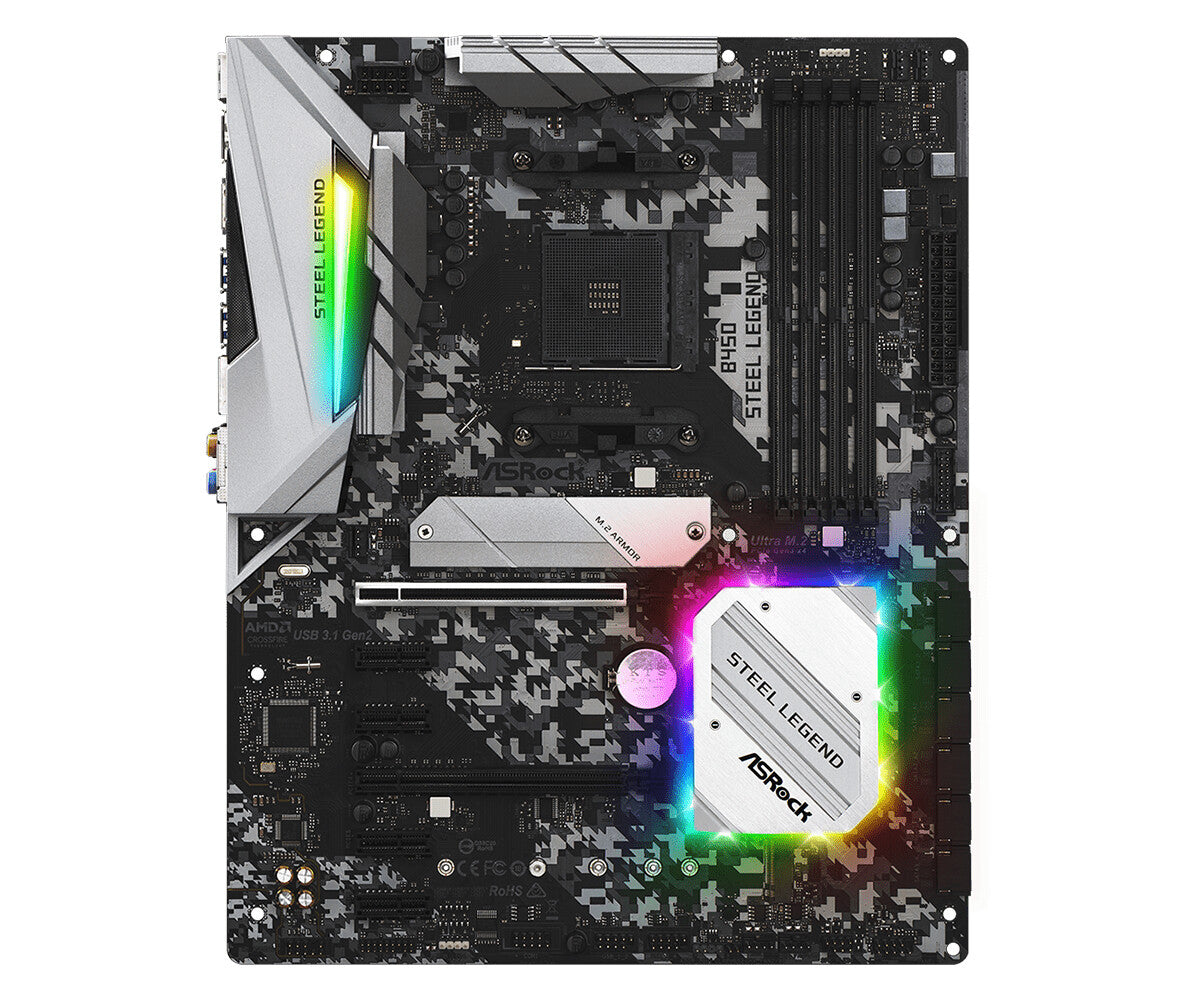 Asrock B450 Steel Legend ATX motherboard - AMD B450 Socket AM4