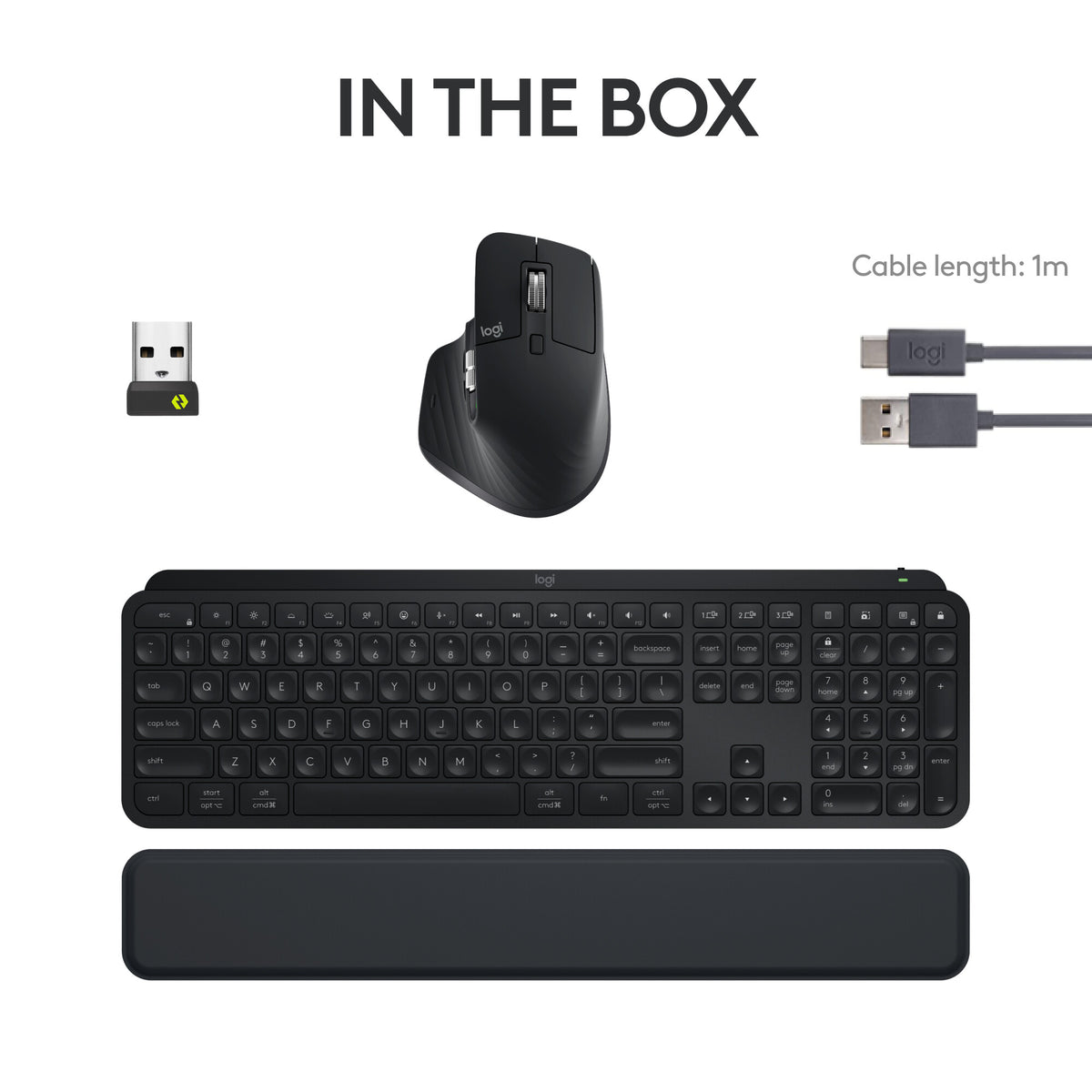 Logitech MX Keys S Combo -  RF Wireless + Bluetooth Mouse + Wireless QWERTY US International Keyboard