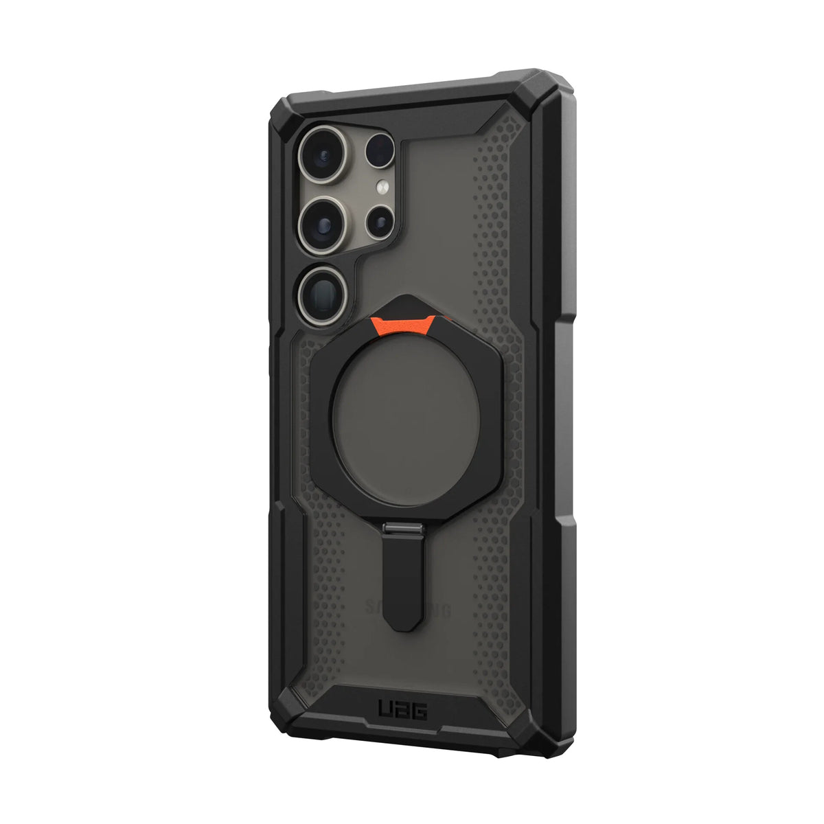 Urban Armor Gear Plasma XTE mobile phone case for Galaxy S24 Ultra in Black / Orange