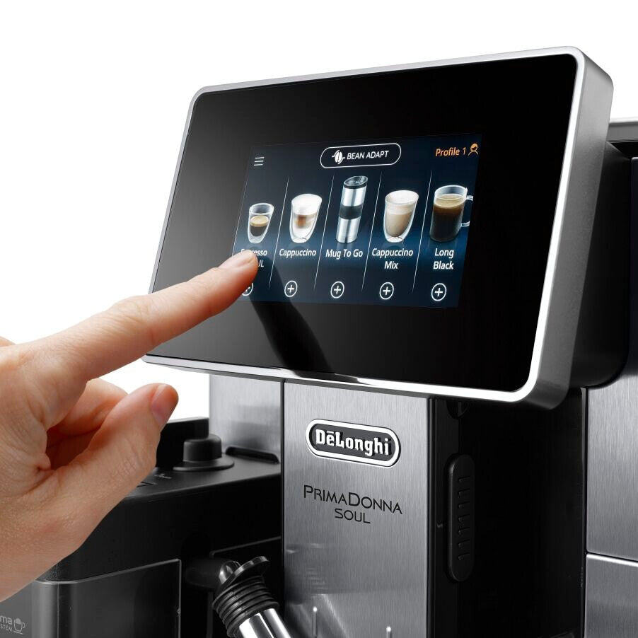 De&#39;Longhi PrimaDonna Soul ECAM610.75.MB - Fully Automatic Bean to Cup Coffee Machine in Metal Black