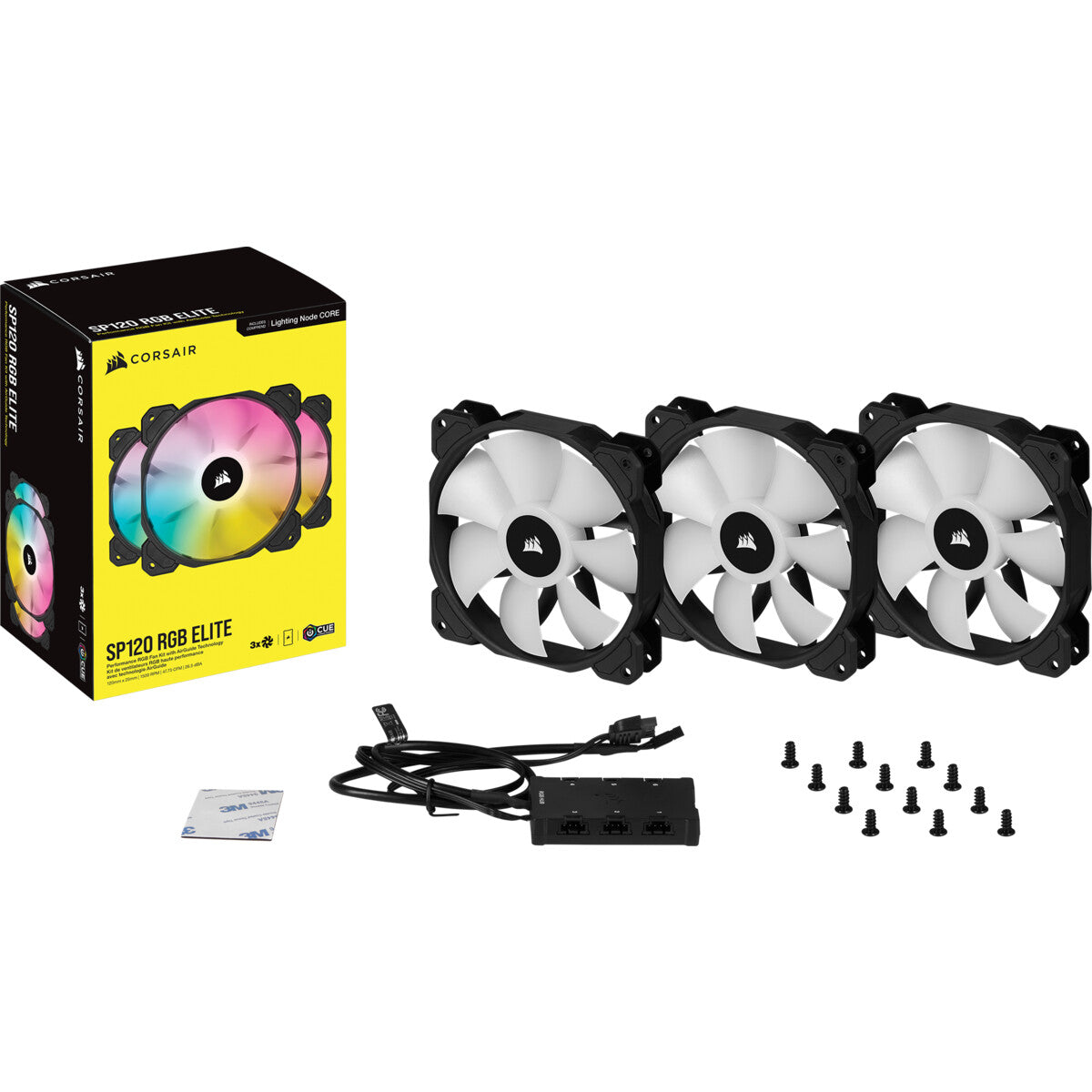 Corsair SP120 RGB ELITE - Computer Case Fan in Black - 120mm (Pack of 3)