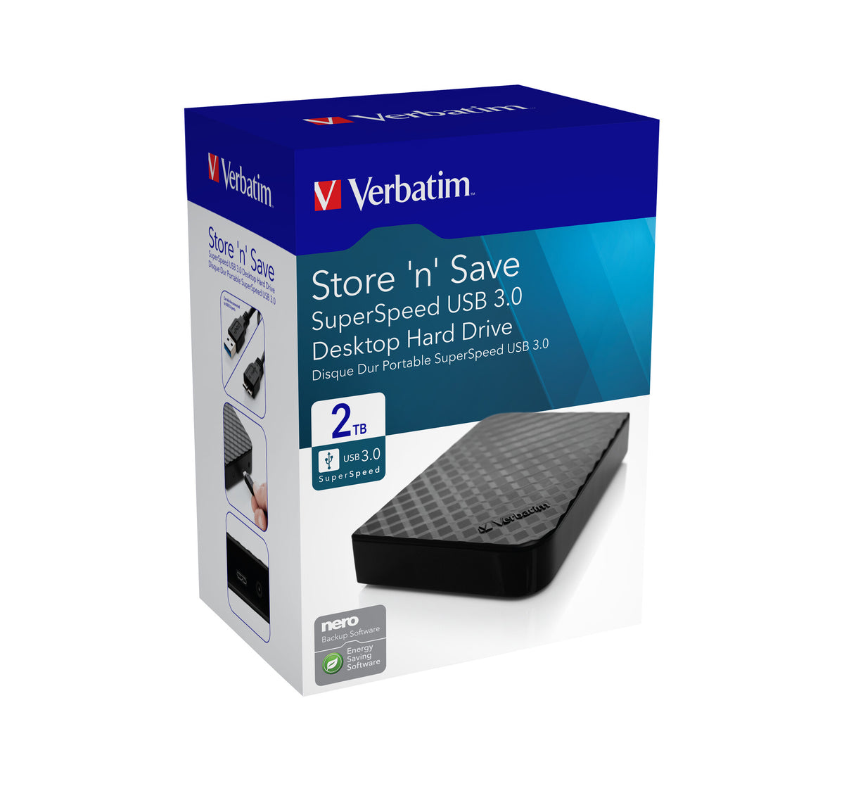 Verbatim Store &#39;n&#39; Save USB 3.0 External hard drive in Black - 2 TB