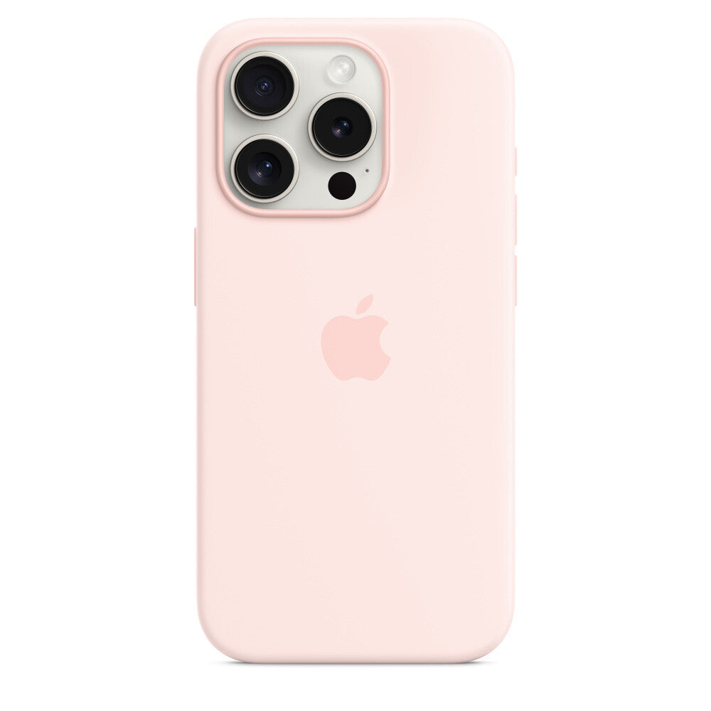 Apple iPhone 15 Pro Silicone Case with MagSafe in Light Pink