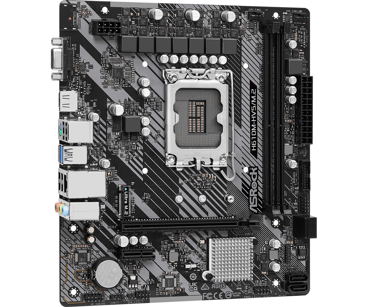 Asrock H610M-HVS/M.2 R2.0 micro ATX motherboard - Intel H610 LGA 1700