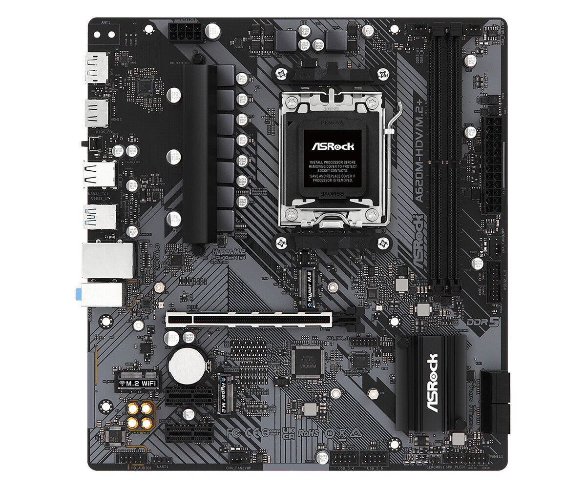 Asrock A620M-HDV/M.2+ micro ATX motherboard - AMD A620 Socket AM5