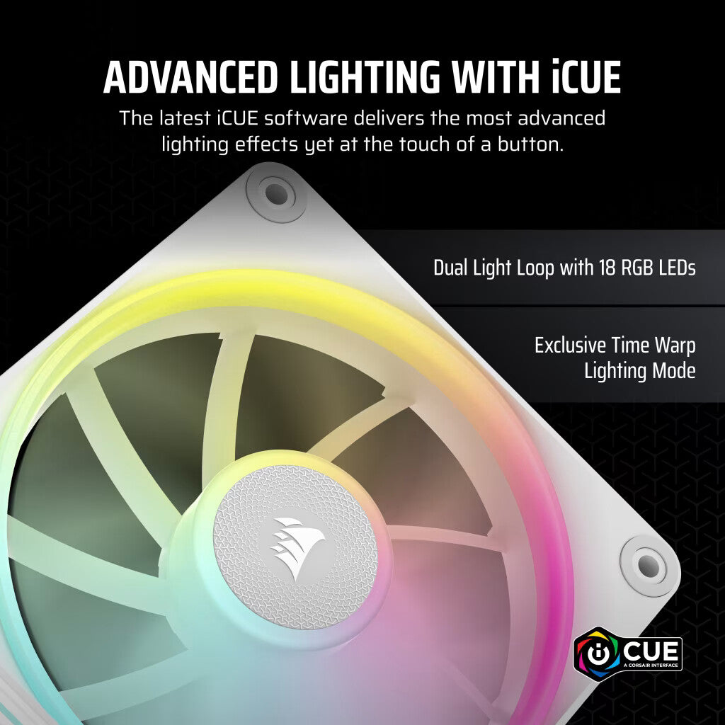 Corsair iCUE LINK LX120 RGB - Computer Case Fan in White - 120mm