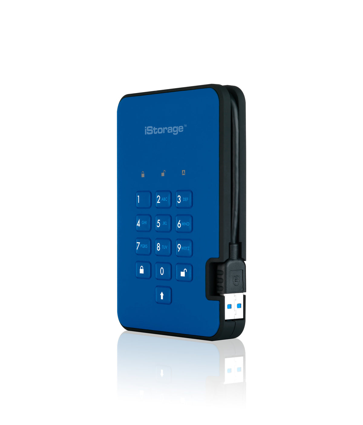 iStorage diskAshur2 - Secure Encrypted External hard drive in Blue - 500 GB