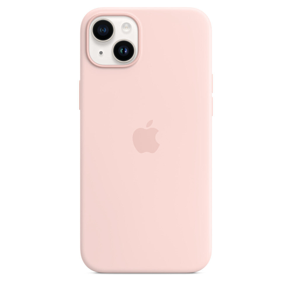 Apple iPhone 14 Plus Silicone Case with MagSafe in Chalk Pink