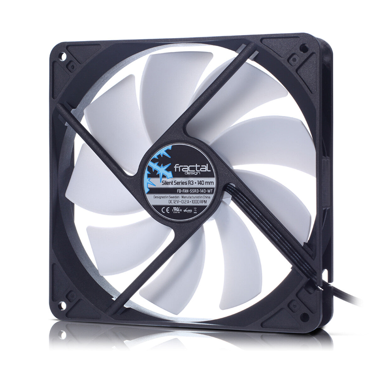 Fractal Design Silent Series R3 - Computer Case Fan in Black / White - 140mm