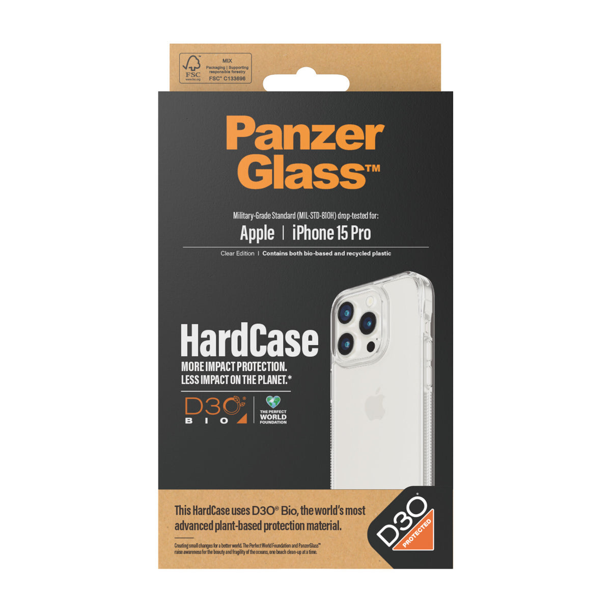 PanzerGlass ® HardCase with D3O for iPhone 15 Pro in Transparent