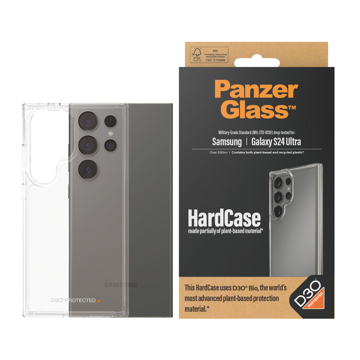 PanzerGlass ® HardCase with D3O® for Galaxy S24 Ultra in Transparent