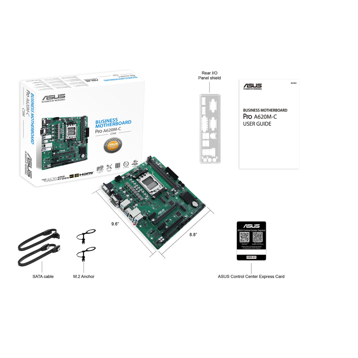 ASUS PRO A620M-C-CSM micro ATX motherboard - AMD A620 Socket AM5