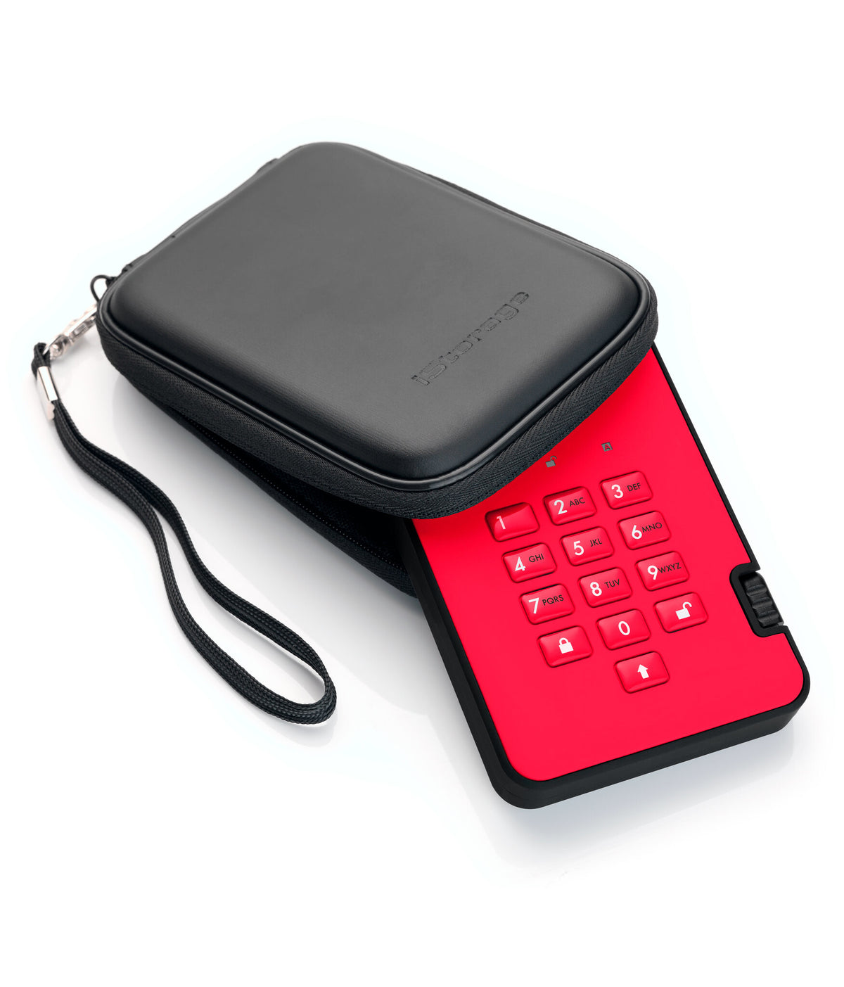 iStorage diskAshur2 - Secure Encrypted External hard drive in Red - 1 TB