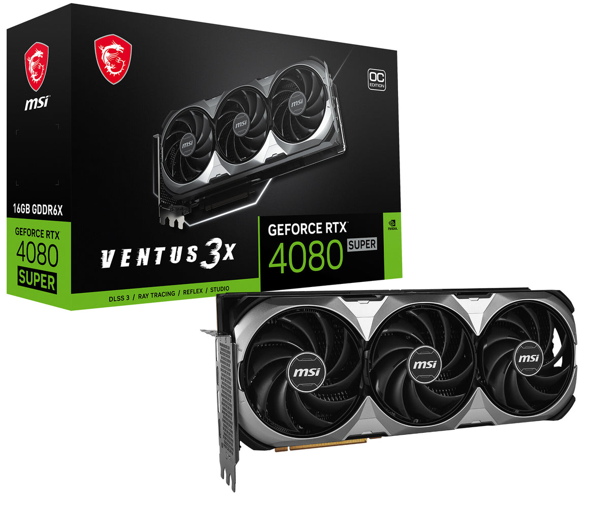 MSI VENTUS 16G 3X OC - NVIDIA 16 GB GDDR6X GeForce RTX 4080 SUPER graphics card